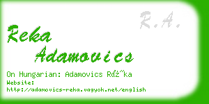 reka adamovics business card